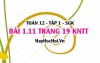 Bài 1.11 SGK Toán 12 tập 1 Kết nối tri thức